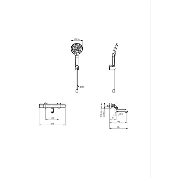 Смесители для ванны с термостатом Wonzon & Woghand Stay WW-B2016-A1-BG, золото - фото 2