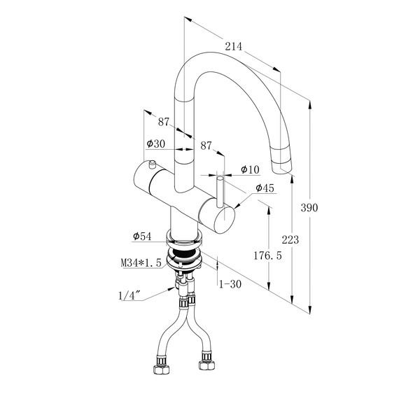 Смесители для кухни Wonzon & Woghand WW-3211-BGG, тёмный графит - фото 6