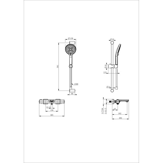Смесители для ванны с термостатом Wonzon & Woghand Solid WW-C2011-A-CR - фото 8