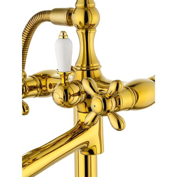 Смеситель для ванны напольный Wonzon & Woghand Retro WW-88649020-PG, золото - фото 3