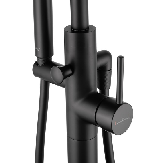 Смеситель для ванны напольный Wonzon & Woghand Stick WW-88649017-MB, чёрный - фото 4