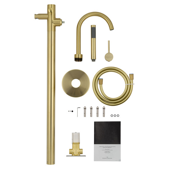 Смеситель для ванны напольный Wonzon & Woghand Stick WW-88649017-BG, золото - фото 7