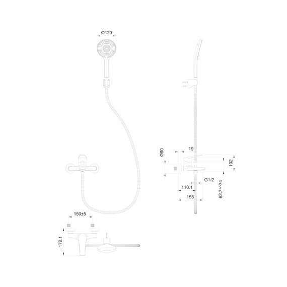 Смесители для ванны Wonzon & Woghand WW-A30891-CR - фото 2