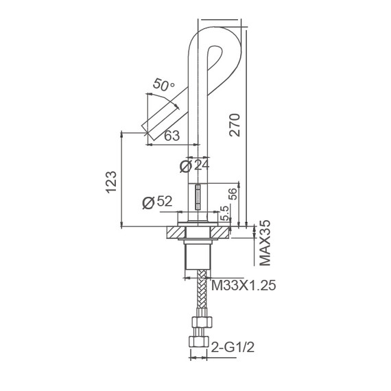 Смесители для раковины Wonzon & Woghand Loop WW-111-00-508, чёрный - фото 7