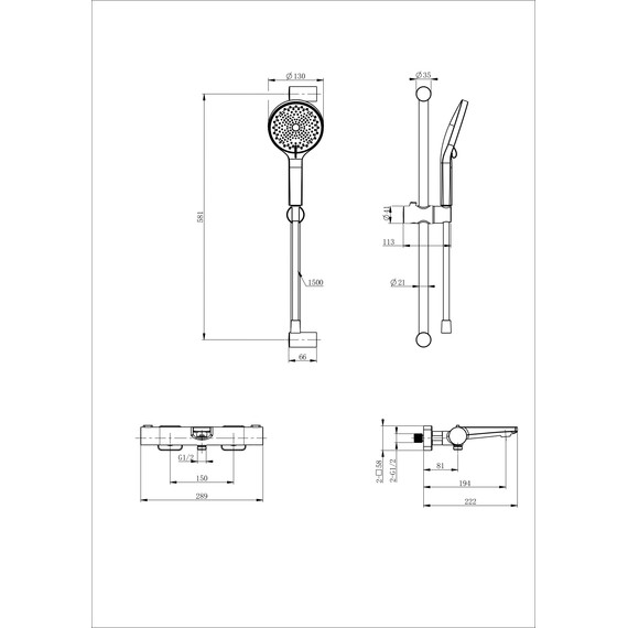Смесители для ванны с термостатом Wonzon & Woghand WW-C2021-A-BG, золото - фото 2