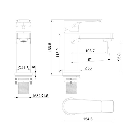 Смесители для раковины Wonzon & Woghand Blend WW-A40222-MB, чёрный - фото 6