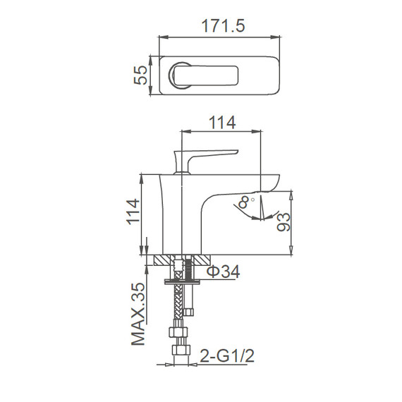 Смесители для раковины Wonzon & Woghand Shark WW-481101-CR - фото 6