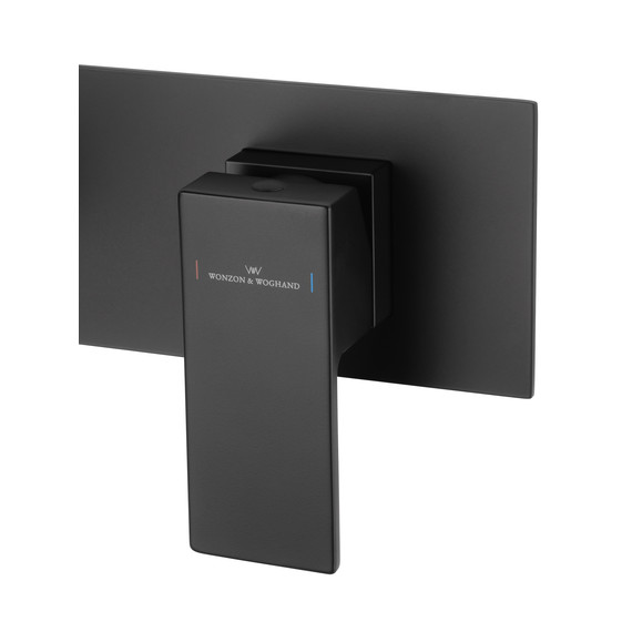 Смеситель для раковины настенный Wonzon & Woghand Cube WW-88869016-MB (со скрытой частью) чёрный - фото 4
