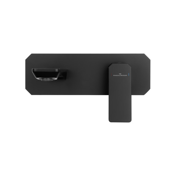 Смеситель для раковины настенный Wonzon & Woghand Diamond WW-88869011-MB (со скрытой частью) чёрный - фото 2