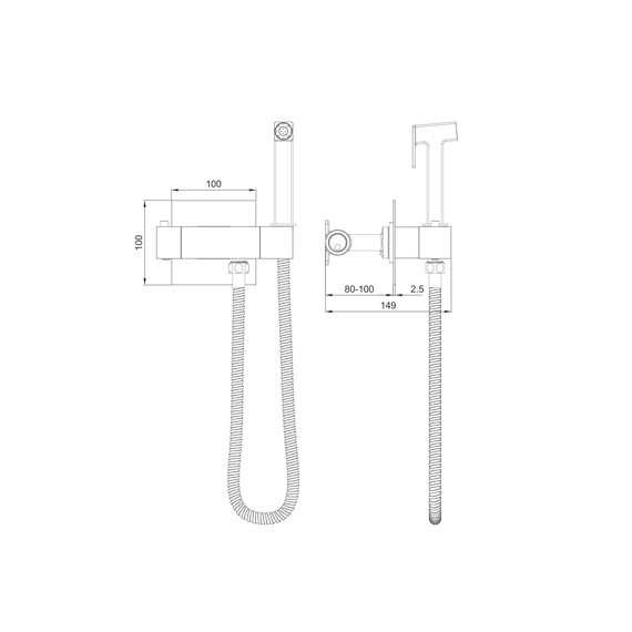 набор для гигиенического душа с термостатом Wonzon & Woghand WW-88819903-BG (со скрытой частью) золото - фото 6