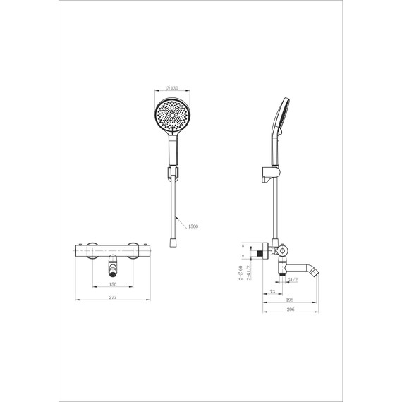 Смесители для ванны с термостатом Wonzon & Woghand Inn WW-B2065-A1-MB, чёрный - фото 2