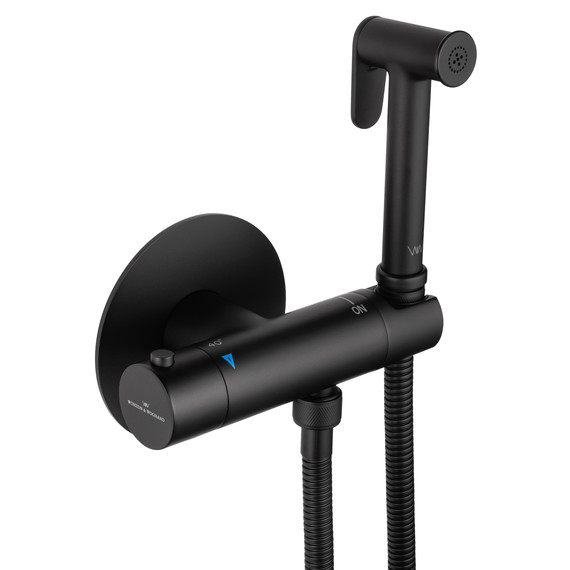 набор для гигиенического душа с термостатом Wonzon & Woghand WW-88819902-MB (со скрытой частью) чёрный - фото 4