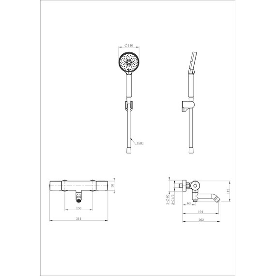 Смесители для ванны с термостатом Wonzon & Woghand Inn WW-A2006-A1-MB, чёрный - фото 2