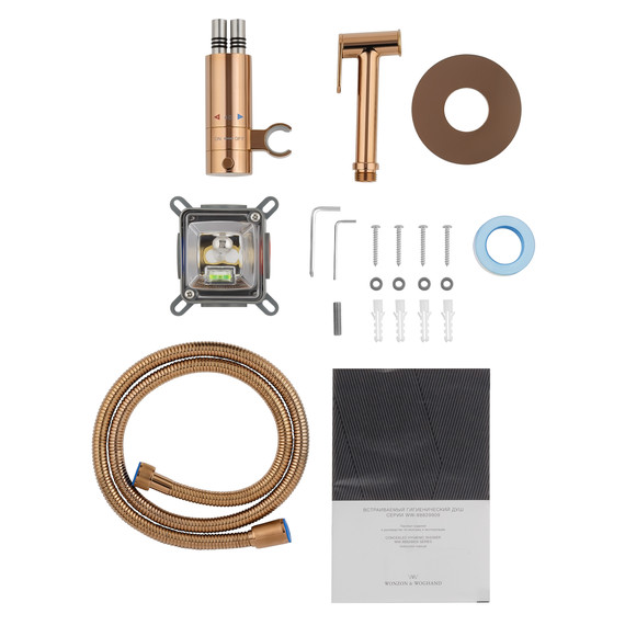 набор для гигиенического душа с термостатом Wonzon & Woghand WW-88829909-RG (со скрытой частью) розовое золото - фото 5