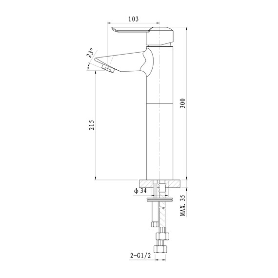 Смеситель для раковины высокий Wonzon & Woghand Baroque WW-191104-CR - фото 2