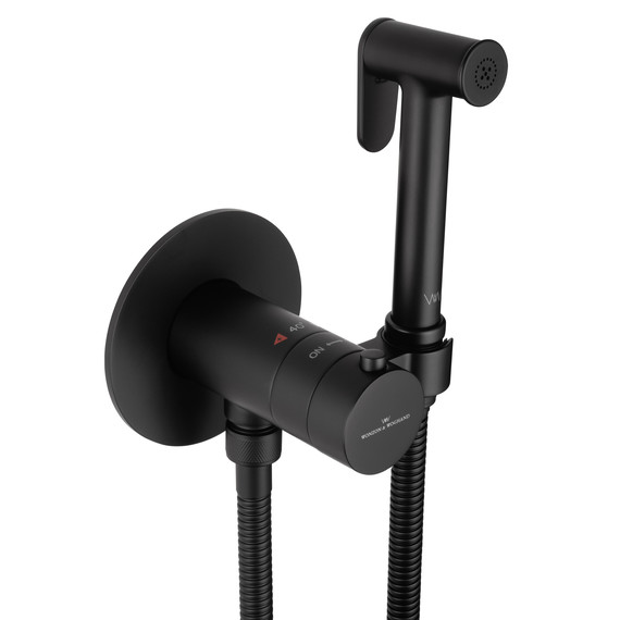 набор для гигиенического душа с термостатом Wonzon & Woghand WW-88829909-MB (со скрытой частью) чёрный - фото 4