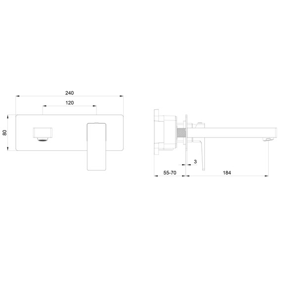Смеситель для раковины настенный Wonzon & Woghand Cube 2.0 WW-88869068-BGM (со скрытой частью) тёмный графит - фото 2