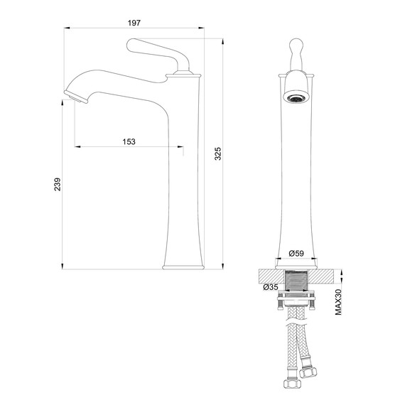 Смеситель для раковины высокий Wonzon & Woghand Steam WW-88239008-CR - фото 6