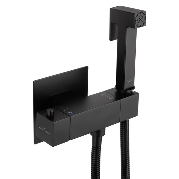 набор для гигиенического душа с термостатом Wonzon & Woghand WW-88819903-MB (со скрытой частью) чёрный - фото 4