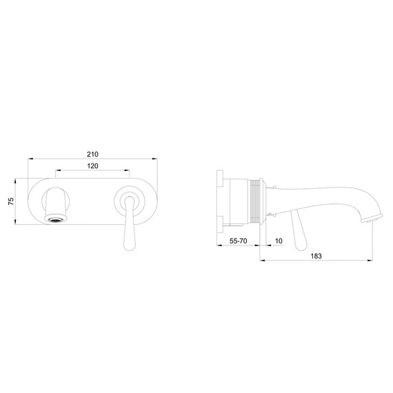 Смеситель для раковины настенный Wonzon & Woghand Steam WW-88869008-MB (со скрытой частью) чёрный - фото 6
