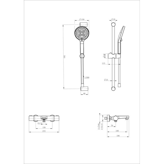 Смесители для ванны с термостатом Wonzon & Woghand WW-C2018-A-BGG, тёмный графит - фото 2