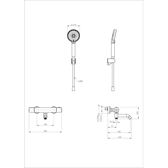 Смесители для ванны с термостатом Wonzon & Woghand WW-B3029-A1-CR - фото 2