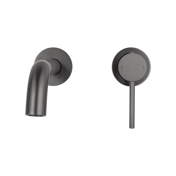 Смеситель для раковины настенный Wonzon & Woghand Stick WW-88869017-BGM (со скрытой частью) тёмный графит - фото 2