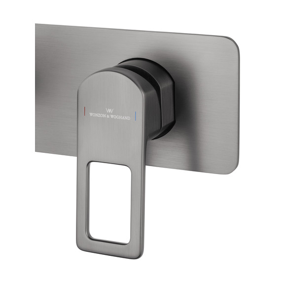 Смеситель для раковины настенный Wonzon & Woghand Frame WW-88869010-BGM (со скрытой частью) тёмный графит - фото 4