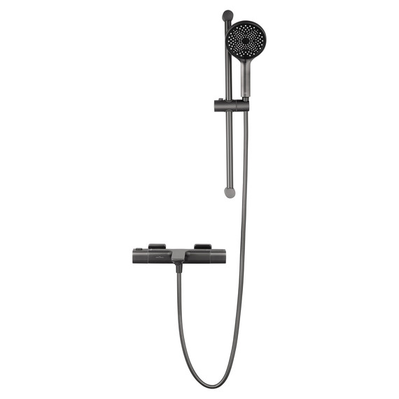 Смесители для ванны с термостатом Wonzon & Woghand Solid WW-C2011-A-BGG, тёмный графит - фото 2