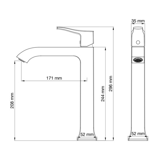 Смеситель для раковины высокий Wonzon & Woghand Flex WW-88019072-BN, никель - фото 6