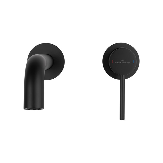 Смеситель для раковины настенный Wonzon & Woghand Stick WW-88869017-MB (со скрытой частью) чёрный - фото 2