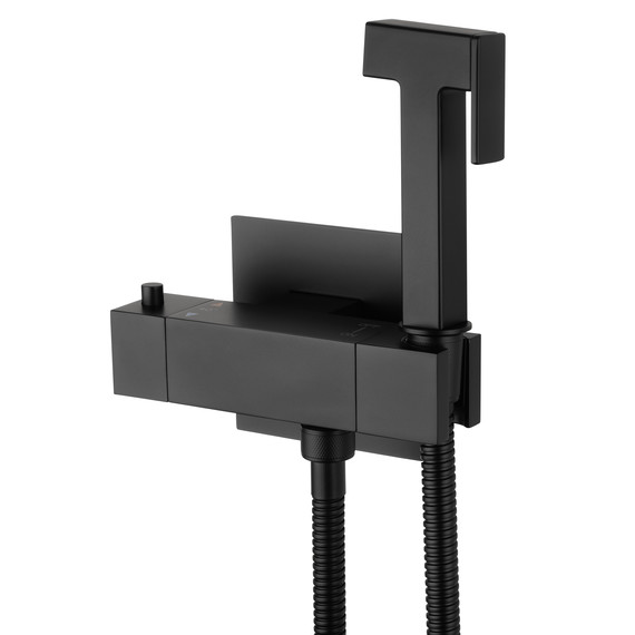 набор для гигиенического душа с термостатом Wonzon & Woghand WW-88819903-MB (со скрытой частью) чёрный - фото 3