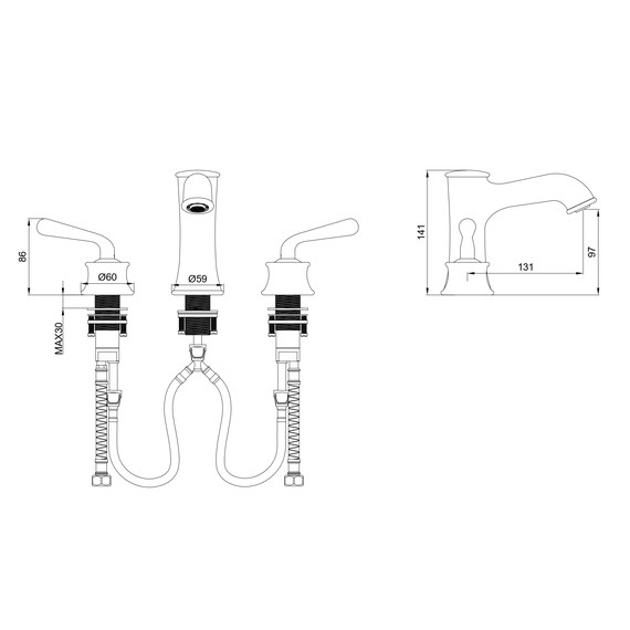 Смесители для раковины Wonzon & Woghand Steam WW-88159008-MB, чёрный - фото 5