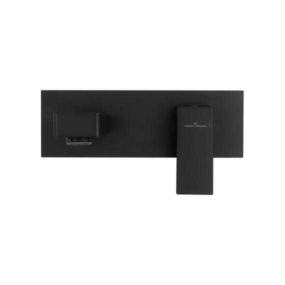 Смеситель для раковины настенный Wonzon & Woghand Cube WW-88869016-MB (со скрытой частью) чёрный - фото 2