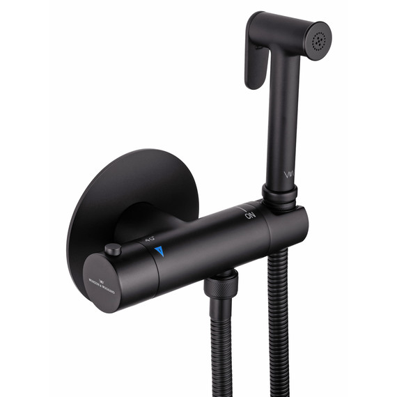 набор для гигиенического душа с термостатом Wonzon & Woghand WW-88819902-BGM (со скрытой частью) тёмный графит - фото 4