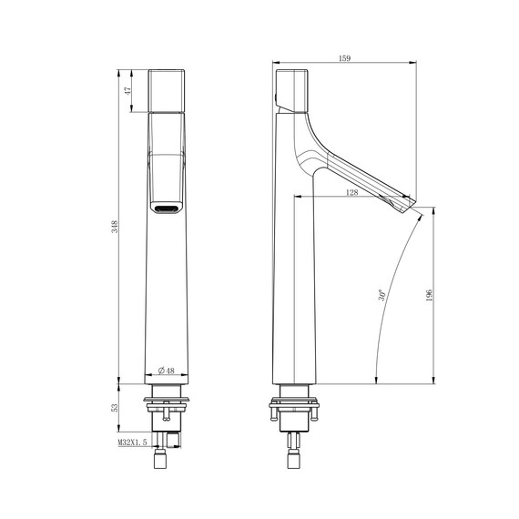 Смеситель для раковины высокий Wonzon & Woghand The one WW-H1011-CR - фото 6