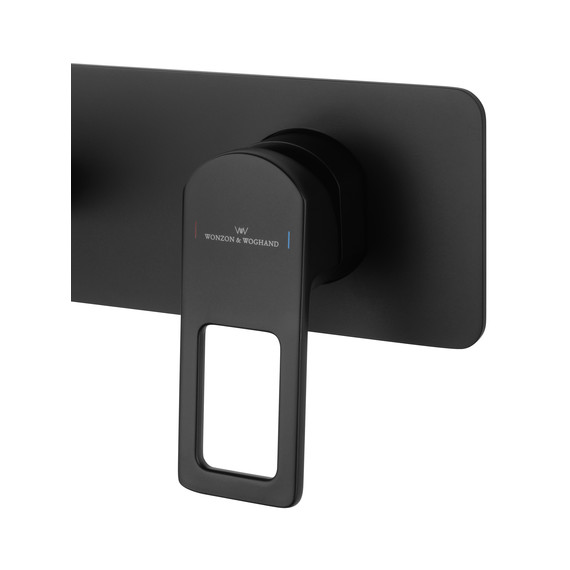 Смеситель для раковины настенный Wonzon & Woghand Frame WW-88869010-MB (со скрытой частью) чёрный - фото 4