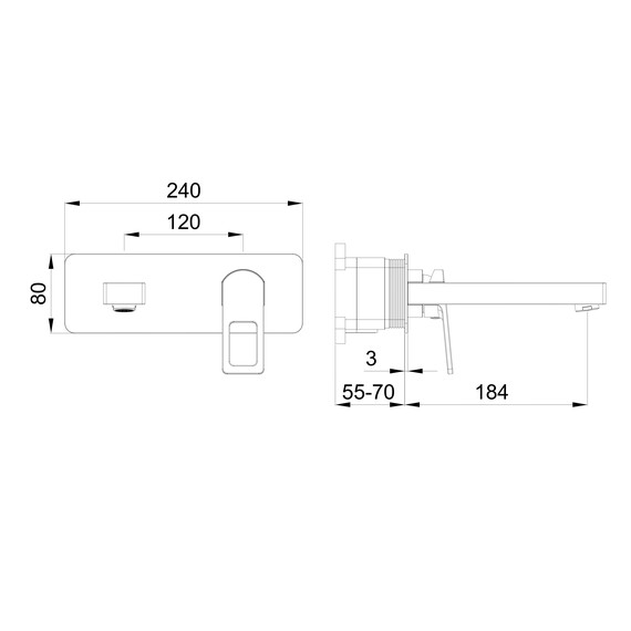 Смеситель для раковины настенный Wonzon & Woghand Frame WW-88869010-BG (со скрытой частью) золото - фото 6