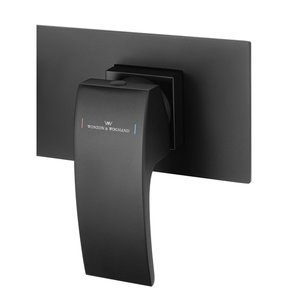 Смеситель для раковины настенный Wonzon & Woghand Fit WW-88869009-MB (со скрытой частью) чёрный - фото 4