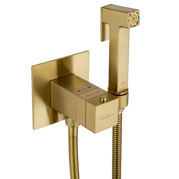 набор для гигиенического душа с термостатом Wonzon & Woghand WW-88829910-BG (со скрытой частью) золото - фото 4