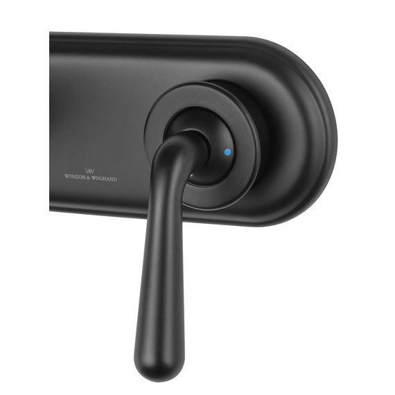 Смеситель для раковины настенный Wonzon & Woghand Steam WW-88869008-MB (со скрытой частью) чёрный - фото 4