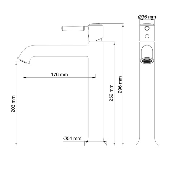 Смеситель для раковины высокий Wonzon & Woghand Tor WW-88019073-CR - фото 6