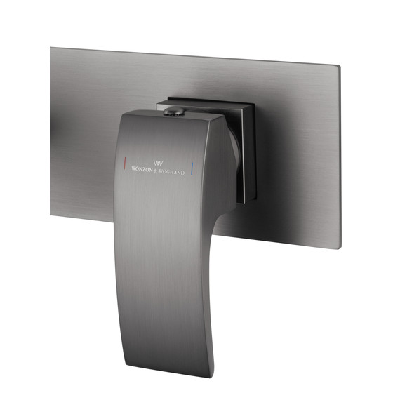 Смеситель для раковины настенный Wonzon & Woghand Fit WW-88869009-BGM (со скрытой частью) тёмный графит - фото 4