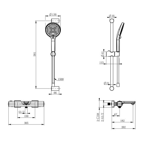 Смесители для ванны с термостатом Wonzon & Woghand Solid WW-C2011-A-BG, золото - фото 8
