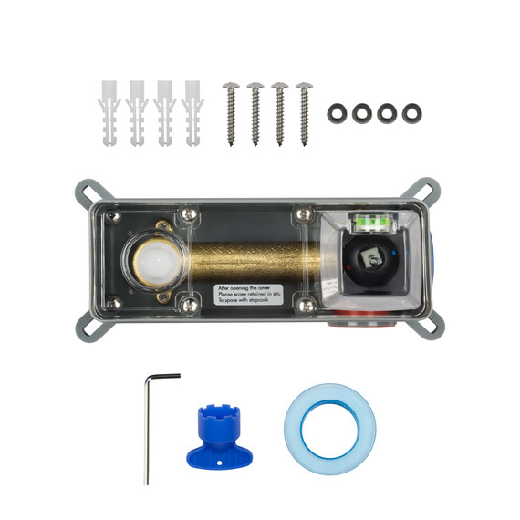 Смеситель для раковины настенный Wonzon & Woghand Stick WW-88869017-MB (со скрытой частью) чёрный - фото 5