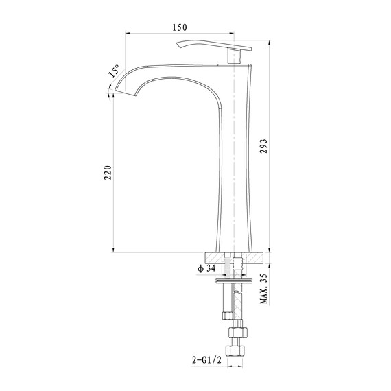 Смеситель для раковины высокий Wonzon & Woghand Triumph WW-561104-CR - фото 6