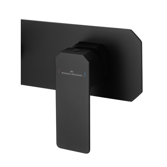Смеситель для раковины настенный Wonzon & Woghand Diamond WW-88869011-MB (со скрытой частью) чёрный - фото 4