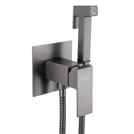 набор для гигиенического душа Wonzon & Woghand Cube WW-88829016-BGM (со скрытой частью) тёмный графит - фото 4