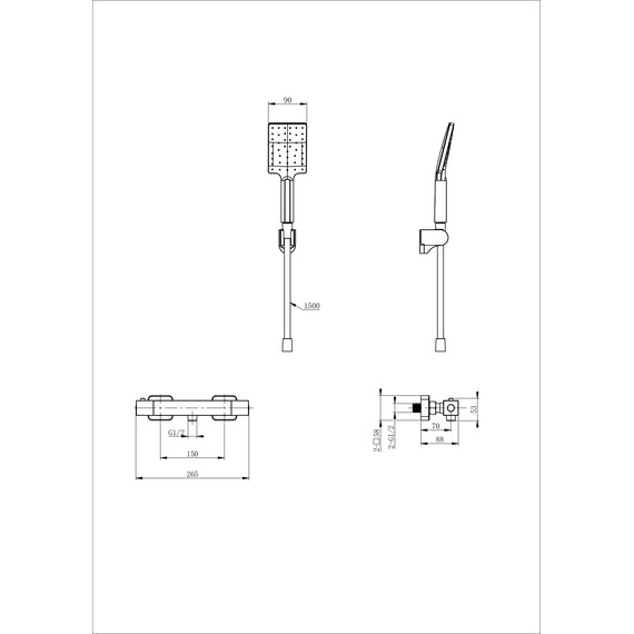 Смесители для душа с термостатом Wonzon & Woghand Stay WW-B2062-A-CR - фото 2