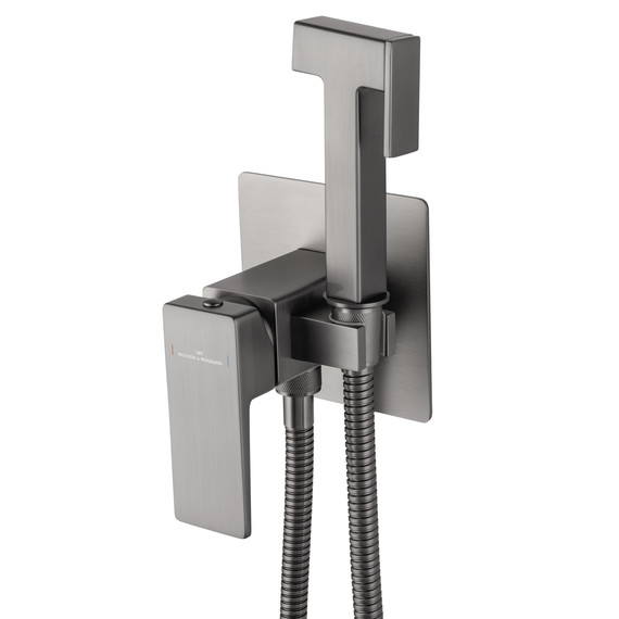 набор для гигиенического душа Wonzon & Woghand Cube 2.0 WW-88829068-BGM (со скрытой частью) тёмный графит - фото 3